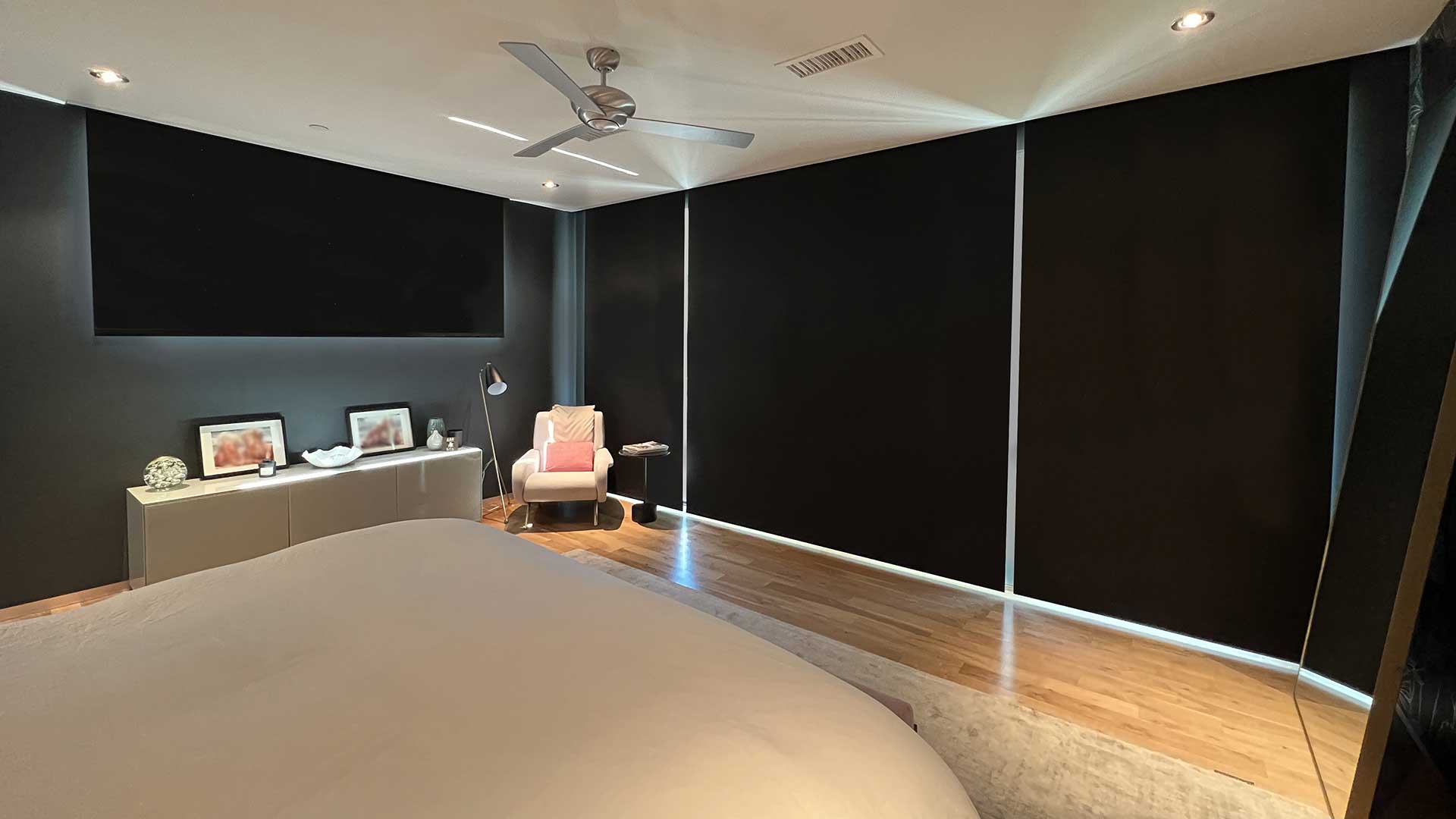 Blackout roller shade bedroom media room