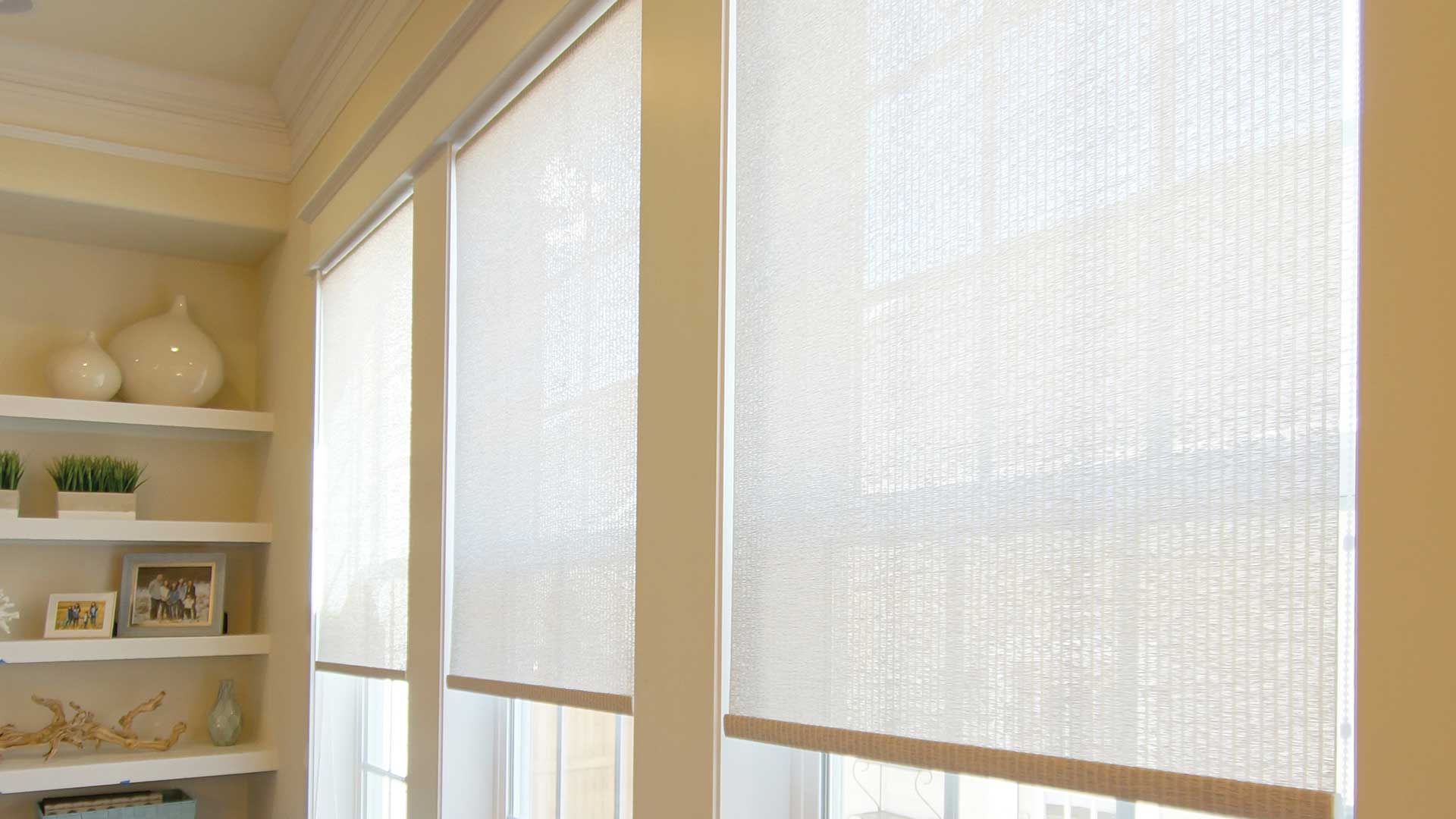 Sheer semi-sheer diffused light roller shade