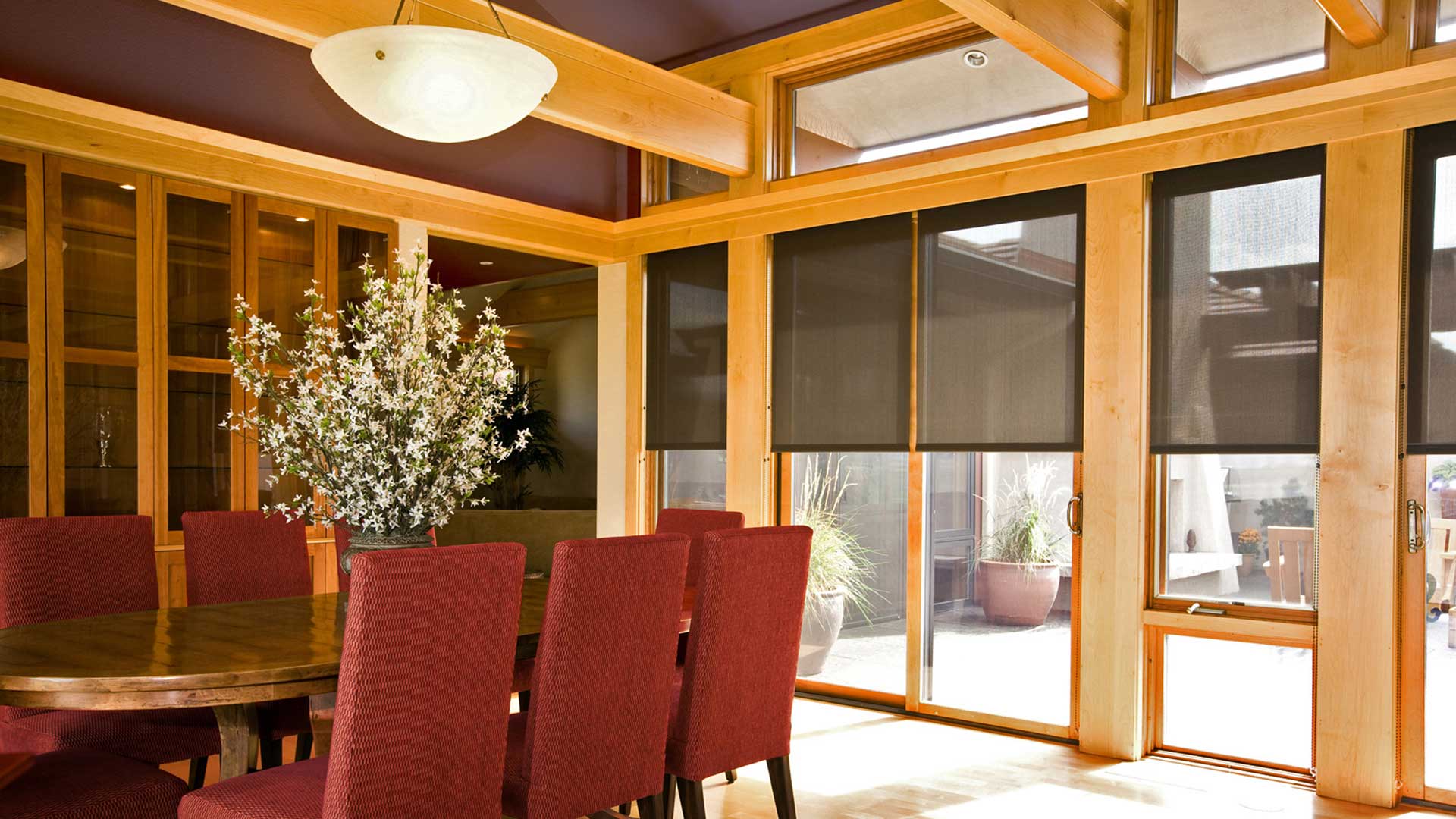 Solar screen fabrics glare and UV control