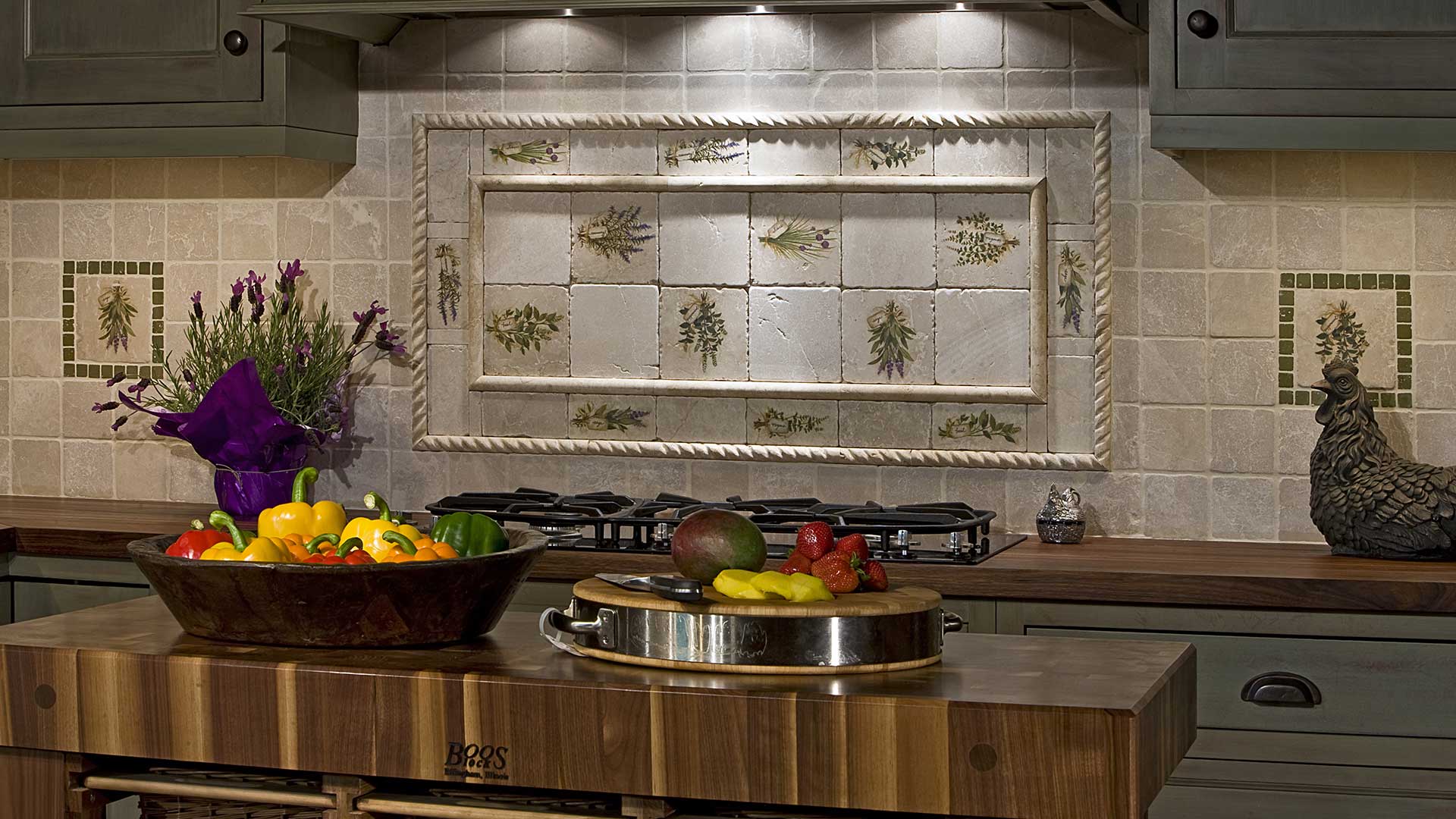 Herbs on Botticino Natural Stone