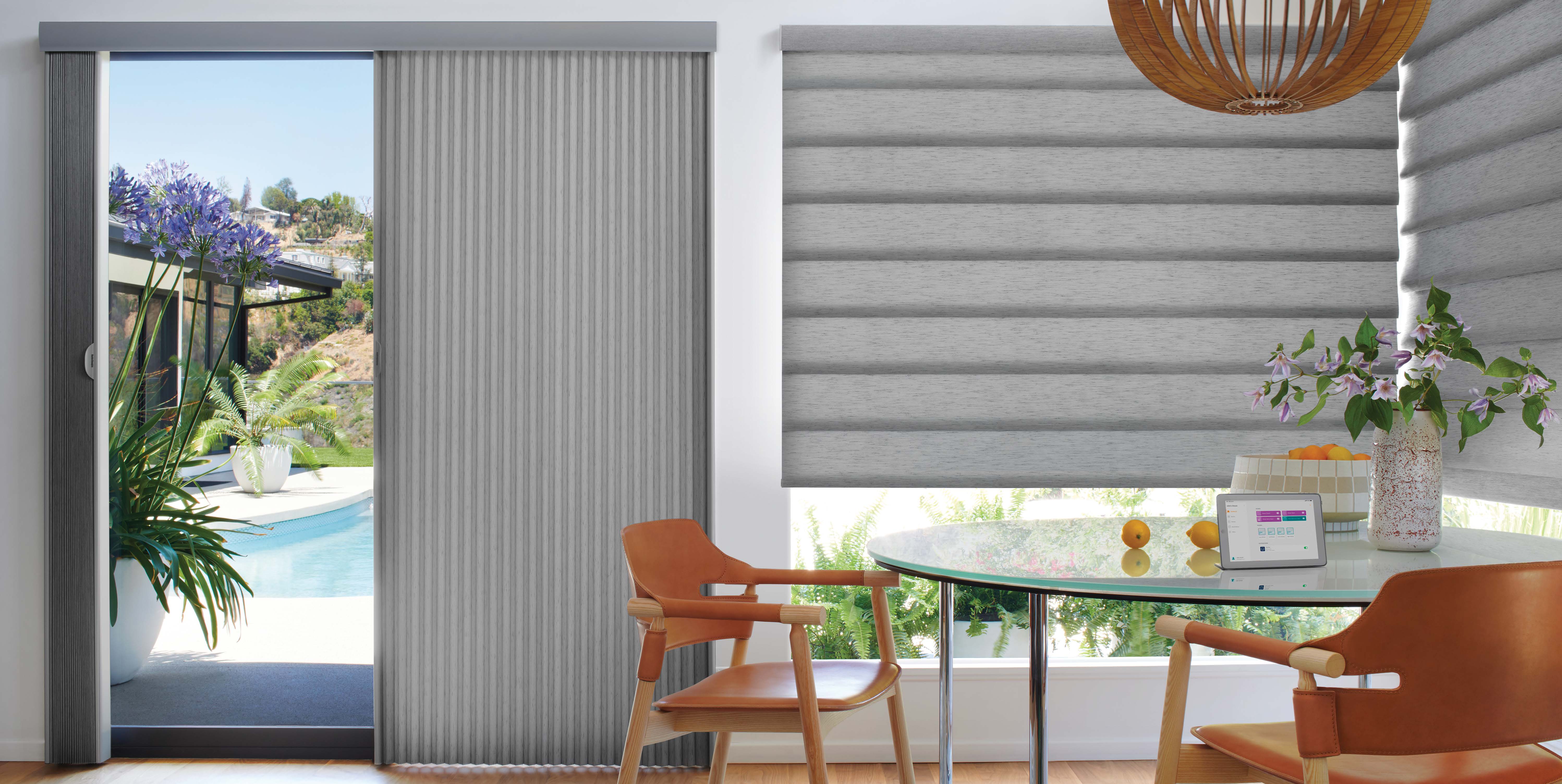 Hunter Douglas Vignette in a mountain modern interior