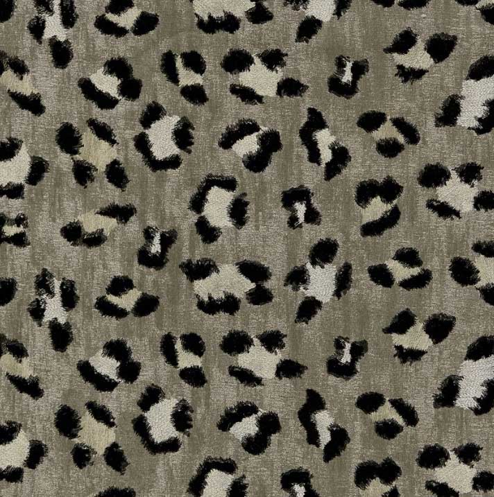 Broderie leopard fabric — architectural pattern in a refined palette