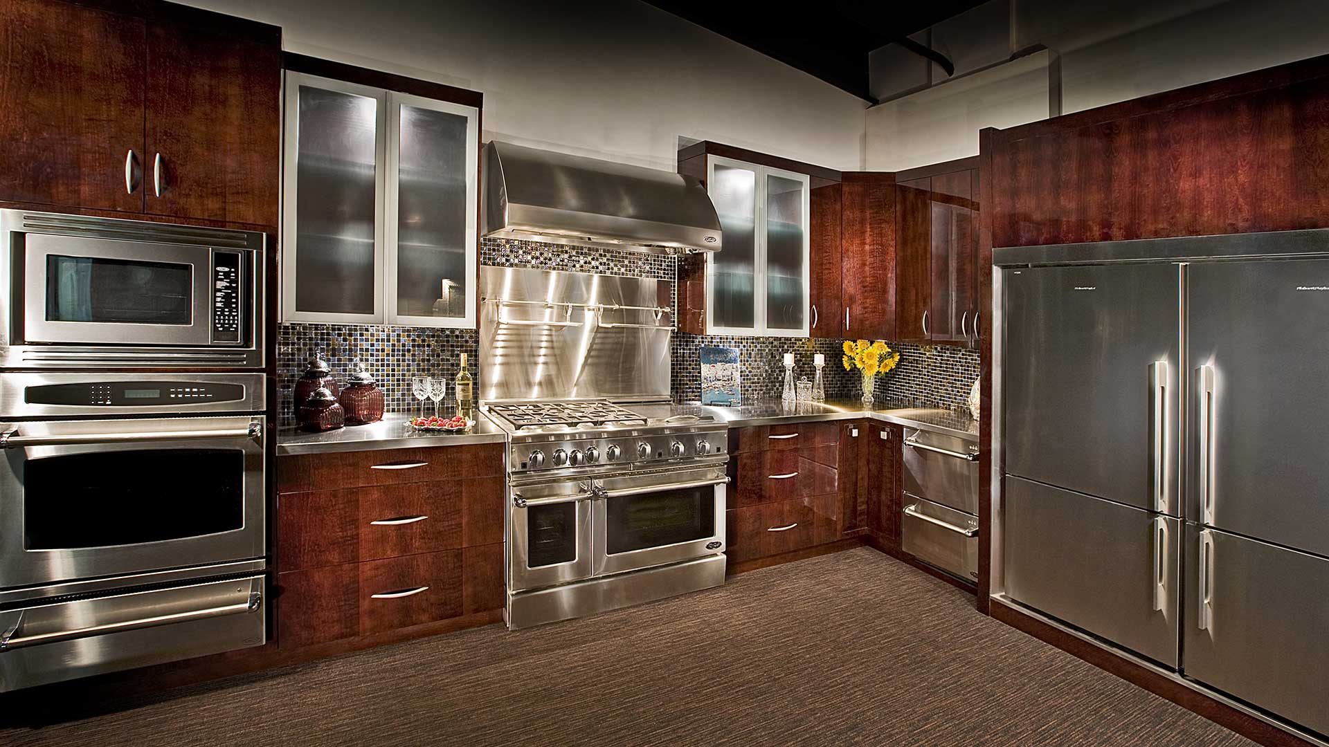 Modern kitchen with stainless appliances